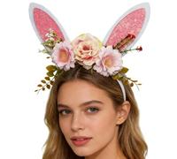 Easter Bunny Ears,Soft Glitter Cartoon Festive Costume Decoration - Rabbit Ears Decorations Supplies - for Birthday Christmas Party Gatherings Photo Booth