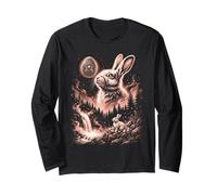 Easter Bunny Easter Egg Moon Rabbit Celestial Stars Forest Long Sleeve T-Shirt
