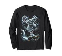 Easter Bunny Easter Egg Moon Rabbit Moonlit Stars Forest Long Sleeve T-Shirt