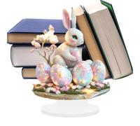Easter Bunny Egg Decorations, Easter Bunny Egg Table - Indoor Table Sign Centerpiece | 2D Easter Colorful Eggs Acrylic Desktop Decoration for