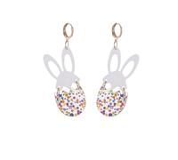 Easter Bunny Egg Earrings for Women Cute Rabbit Eggs Drop Earrings Funny Easter Bunny Stud Earrings Holiday Jewelry Gift, L, Acrylic, No Gemstone