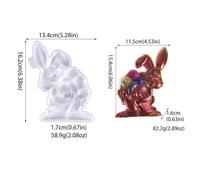 Easter Bunny Egg Silicone for DIY Candle Making, Resin Art, Ice Cubes & Polymer Clay Crafts - 3D Hanging Decoration Figurine Template, (A)
