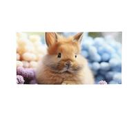 Easter Bunny Eggs Spring Flower Rabbit Print Birthday Decorations Backdrop Banner, Party Photo Booth Background Decor Sign