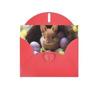 Easter Bunny Eggs Spring Flower Rabbit Print Blank Cards and Envelopes 5" x 6" for Wedding Birthday Invitations and All Occasions