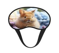 Easter Bunny Eggs Spring Flower Rabbit Print Fashion Sleep Eye Mask for Men Women, 100% Blackout Eye Mask, Soft Covering Strong Light, Suitable for Travel/Yoga/Nap