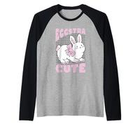 Easter Bunny Eggstra Design Spring Holiday Cute Raglan Baseball Tee