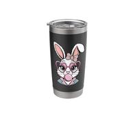 Easter Bunny Face Coquette Bow Aesthetic Happy Easter Day Stainless Steel Insulated Tumbler