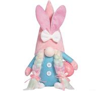Easter Bunny Faceless Doll, 1 Pack Party Decoration Ornament Cute Carrot Egg Design Soft Fabric for Holiday Tabletop Display(girl)