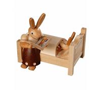 Easter bunny, female, mother tells Good-night-stories, height 10 cm / 4 inch,...