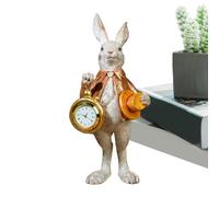Easter Bunny Figures - Funny Resin Home Decoration with Hat | Easter Decorations Small Figures, for Office Bedroom Farm School Restaurant Writing Shelf