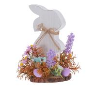 Easter Bunny Figurine Rustic Wooden Decor for Spring Home Decoration Farmhouse Centerpiece Charming Rabbit Table Decor to Enhance Festive Atmosphere