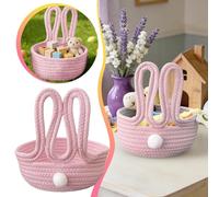 Easter Bunny Flocked Bunny Figurines Colorful Flocked Rabbit Statues for Table Living Room Country Style Easter Eggs 106