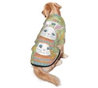 Easter Bunny Floral Dog Hoodie for Medium Large Dogs, Warm Soft Pet Sweatshirt, Easy to Wear Jumper Clothes