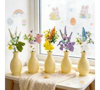 Easter Bunny Floral Picks,12.2in Easter Glitter Egg Picks,Colorful Foam FloralPicks Artificial Bouquets Floral Arrangement Centerpiece Eggs Cake Toppers Sticks for Spring Home Party Basket Decorative