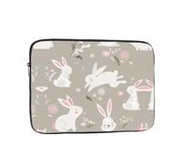 Easter Bunny Floral Print Laptop Case – Slim & Lightweight Computer Sleeve Fits 12 inch 10-17 Inch Laptops, Perfect for Travel