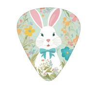 Easter Bunny Floral Print Organizer Storage Box Different Thickness Guitar Picks For Acoustic Guitar