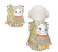 Easter Bunny Floral Print Pet Breathable Sleeveless Skirt L