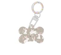 Easter Bunny Floral Printing Bone Shaped Dog Tag Pet Id Tags,Acrylic Dog Tags Cat Tags with Ring for Dog Cat,Pendant Crafts