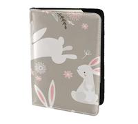 Easter Bunny Floral Printing Passport Holder, Travel Essentials,Card And Passport Anti Theft Wallet,Sized To Fit All Standard Passports
