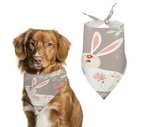 Easter Bunny Floral Spring Summer Dog Bandanas Soft, Dog Scarf Washable Triangle, Pet Bandana Cute Outdoor Accessories for Small Dogs Cat Pet