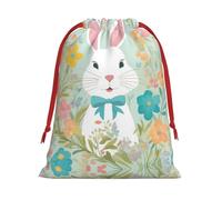 Easter Bunny Floral Super Soft Velvet Christmas Storage Bag Festival Promotion Annual Celebration and Daily Use