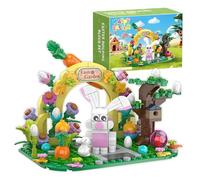 Easter Bunny Garden Building Set, Spring Scene with Bunny, Carrot, Egg Bricks Kit, Easter Home Office Decor, STEM Education Toy, Creative Gift for Man, Woman(294PCS)