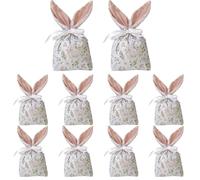Easter Bunny Gift Bags - 10 Plush Drawstring Snack Bags | Favor Bags Party Easter Ear Bunny Reunion Family Holiday Birthday Wedding