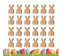 Easter Bunny Gift Bags - 6.69 Inch Paper Treat Bags | Paper Party Favour Bag - 24Pcs Rustic Candy Holders With Bunny Ears For Spring Decorations Birthdays Holidays And Kids Party Use