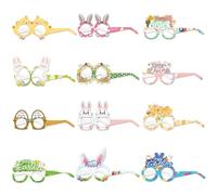 easter bunny glasses, easter party glasses - easter photo booth props easter glasses 12pcs easter egg glasses funny easter egg glasses paper easter party decorations