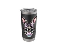 Easter Bunny Glasses Pink Bow Bubble Stainless Steel Insulated Tumbler