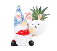 Easter Bunny Gnome Planter | Resin Succulents Cute Planter | Garden Pots Easter Decorative Green Pots for Indoor Outdoor Balcony