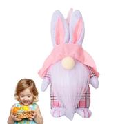 Easter Bunny Gnome Plush, Easter Nome, 7.87 Inch Pink Easter Gnome with Rabbit Ears, Cute Rabbit Easter Dolls Tabletop Ornament, Graduated Trays Indoor Spaces