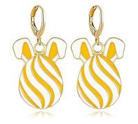 Easter Bunny Gold Earrings Funny Cute Enamel Bunnies Clasp Earrings Rabbit Carrot Egg Dangle Earring Cute Animal Earring Easter Jewelry Accessories Gifts for Women, Metal, No Gemstone