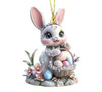 Easter Bunny Hanging Ornaments - Easter Tree Hanging Ornament | Colorful Easter Hanging Ornament for Spring, Acrylic Bunny Ornaments