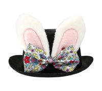 Easter Bunny Hat With Ears - Adult Costume Men Women Partys Hats White Rabbit Ear Fancy Dress Up Set Hat Dress Up Plush Easter Bonnet For Easter, Halloween, Photography