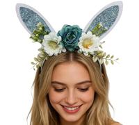 Easter Bunny Headband - Fabric 26 x 25 cm | Cartoon Rabbit Ears Headband Glitter Adjustable Kids Adults Cosplay Party Photo Booth Party Costume Accessories for Birthday Christmas Celebration