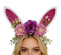Easter Bunny Headband - Fabric 26 x 25 cm | Glitter Cartoon Rabbit Ears Headband Adjustable Adults Cosplay Party Photo Booth | Birthday Party Costume Accessory