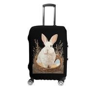 Easter Bunny in Basket with Eggs Custom Suitcase Cover Washable Travel Luggage Protector Case