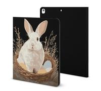 Easter Bunny in Basket with Eggs Funny Tablet Case Compatible with IPAD 2020 （10.2in） Personality Protective Cover with Pen Slot