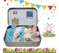 Easter Bunny in Tin Box, Bunny Stuffing Doll Toy, Pocket Hug Bunnies Doll for Kids, Cute Easter Basket Fillers Gift for Children Friends