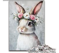 Easter Bunny Jigsaw Puzzles for Adults 1000 Piece Puzzle, Suitable for Ages 14 And Up Family Fun It Is Ideal As A Gift for The Whole Family (26x38cm)