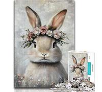 Easter Bunny Jigsaw Puzzles for Adults 1000 Piece,Staycation Kill Time with Fully Interlocking Randomly Shaped Pieces (38x26cm)