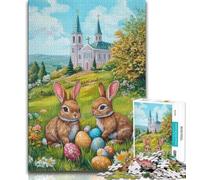 Easter Bunny Jigsaw Puzzles for Adults Teenagers Jigsaws Puzzle,Challenging Game And Family Play for Is Ideal As A Gift for The Whole Family 38x26cm