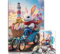 Easter Bunny Jigsaw Puzzles for Adults Teenagers Jigsaws Puzzle,Toys Educational Games Stress Relieving Wishlist with Santa Claus (38x26cm)
