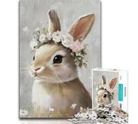 Easter Bunny Jigsaw Puzzles for Teenagers 1000 Jigsaws,Staycation Kill Time Every Piece Is Unique - Challenging Family Fun Game 38x26cm