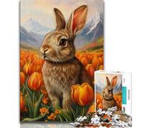 Easter Bunny Jigsaw Puzzles for Teenagers 1000 Jigsaws,Stress Reliever Difficult Challenge Suitable for Desktop Decoration (75x50cm)