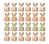 Easter Bunny Krafts Gift Bags, 24 Pieces Paper Bunny Ears Bags, Durabl-e & Practical Easter Reusable Bag Candy Wrap, Rustic Paper Rabbit Ears Treat Bag Bulk For Easters Spring