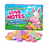 Easter Bunny Love Notes Sweets Box 100g - Classic Love Hearts Sweets Mini Rolls Easter Gifts for Kids & Adults - Skip the Heart Chocolates Gift Box This Spring with Assorted Classic Retro Candy
