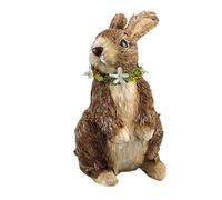 Easter Bunny Made of Straw Rabbit Rustic Easter Bunny Easter Decoration Colour Bunny Desktop Ornament Country House Style Easter Spring Festival Party Living Room