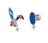 Easter Bunny & Magic Hat Asymmetrical Stud Earrings - Whimsical Circus Rabbit Star Drop Jewelry for Festive Wear